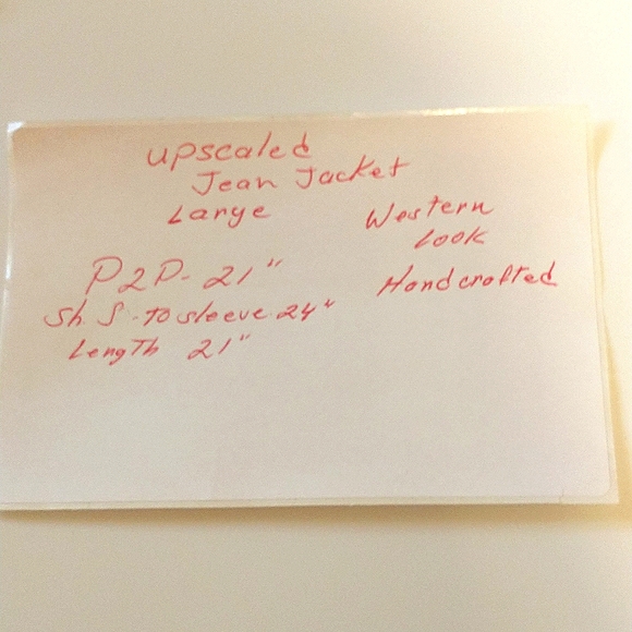 upcycled western style fringe studded stars blue jean denim jacket - Picture 10 of 10